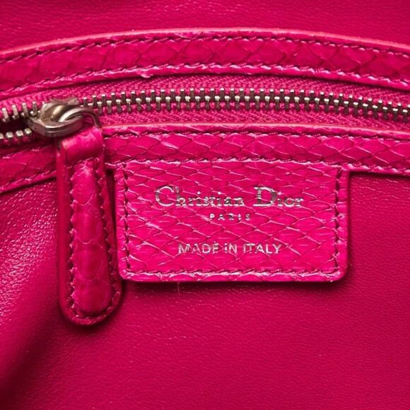 Christian Dior Pink Python Large Lady Dior Bag - Picture 11 of 11